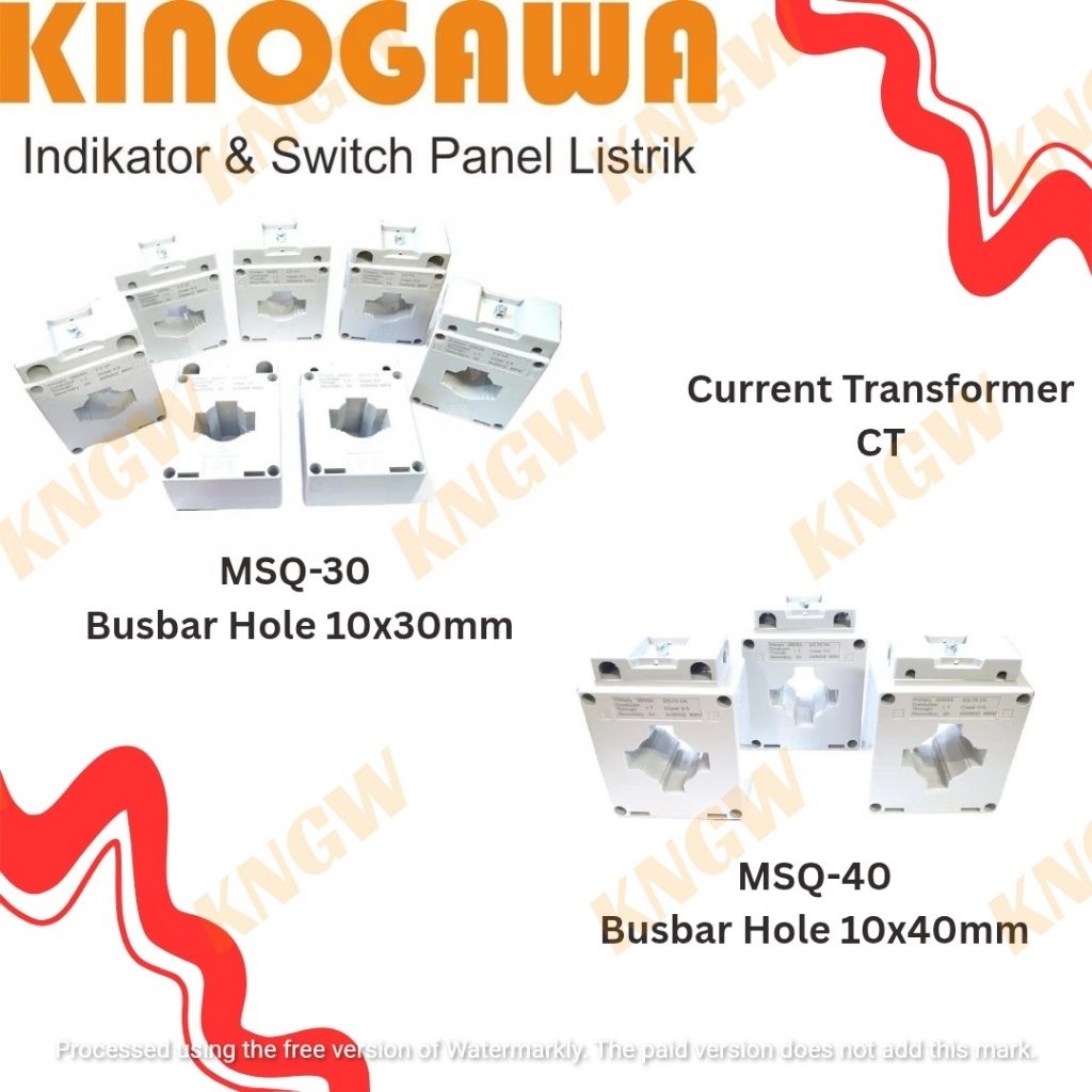 KINOGAWA Current Transformer CT 50/5A ~ 400A MSQ-30 MSQ-40 Komponen Panel Listrik Perakitan Proyek I