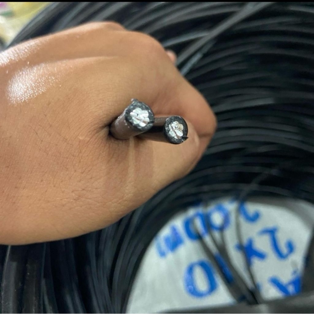 Extrana Kabel Twisted 2x10 Roll 500M SR NFA2X 2 x 10 SNI Cable PLN Udara Hitam Aluminium
