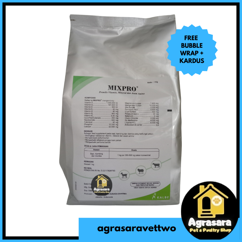 Premix MIXPRO 1 KG - Premix  MIX PRO premix prebiotik penggemuk sapi kambing domba