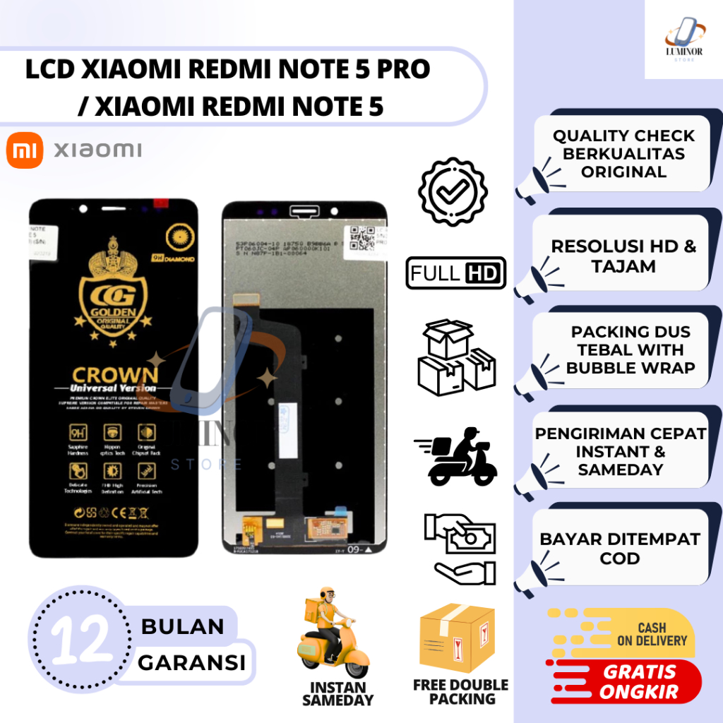 LCD XIAOMI REDMI NOTE 5 PRO / XIAOMI REDMI NOTE 5 FULLSET ORIGINAL