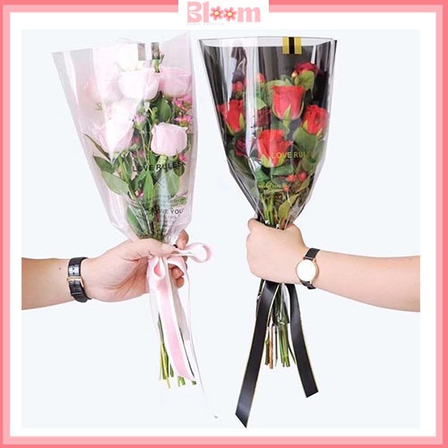 

50 Lembar Plastik Single Flower Single Rose Wrapping Rose SF03