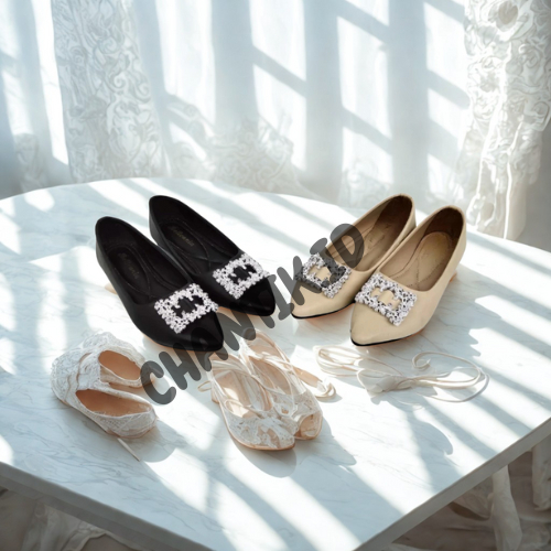 Sepatu Flat Slip On Mules Wanita flat shoes Terbaru Sepatu Pesta Wanita Casual Manik-Manik Blink