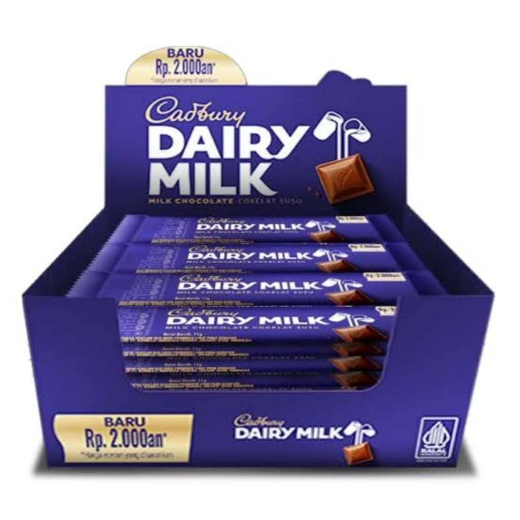 1 BOX CADBURY DAIRY MILK COKELAT SUSU NETTO 20 PCS X 11 GR muraah