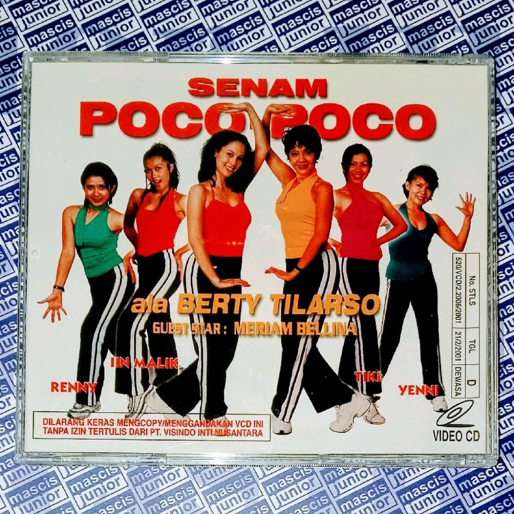 VCD Senam Poco Poco - Ala Berty Tilarso Guest Star Meriam Bellina bonus Senam Kegel V CD Original