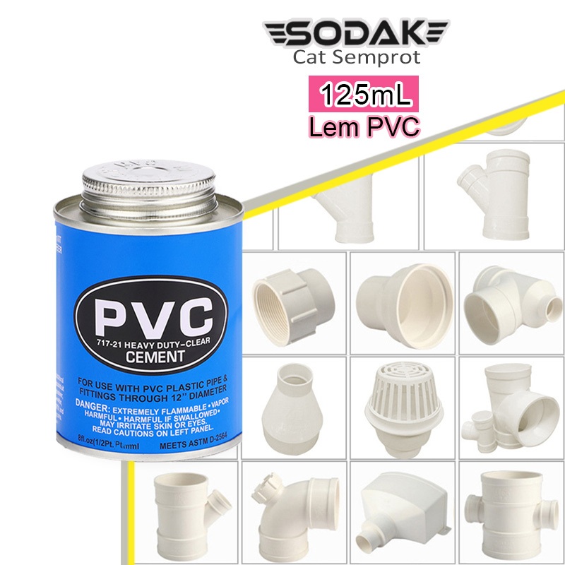 Lem PVC Kaleng 125gr / Lem Paralon Kaleng / Lem Pipa Paralon / Lem Pvc Super Kuat