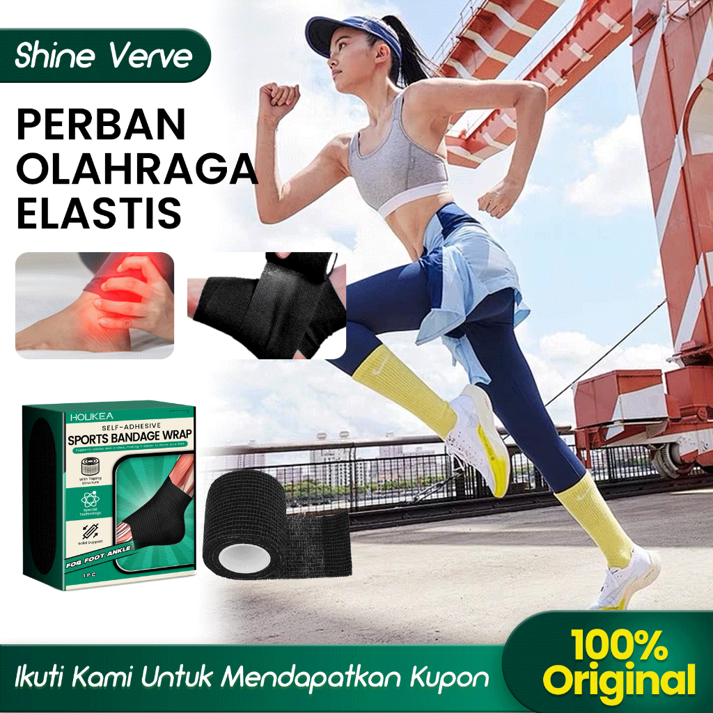 Houkea Perban Olahraga Elastis - Anti Keseleo Mencegah Cedera Saat Berlari Melindungi Sendi Pergelan