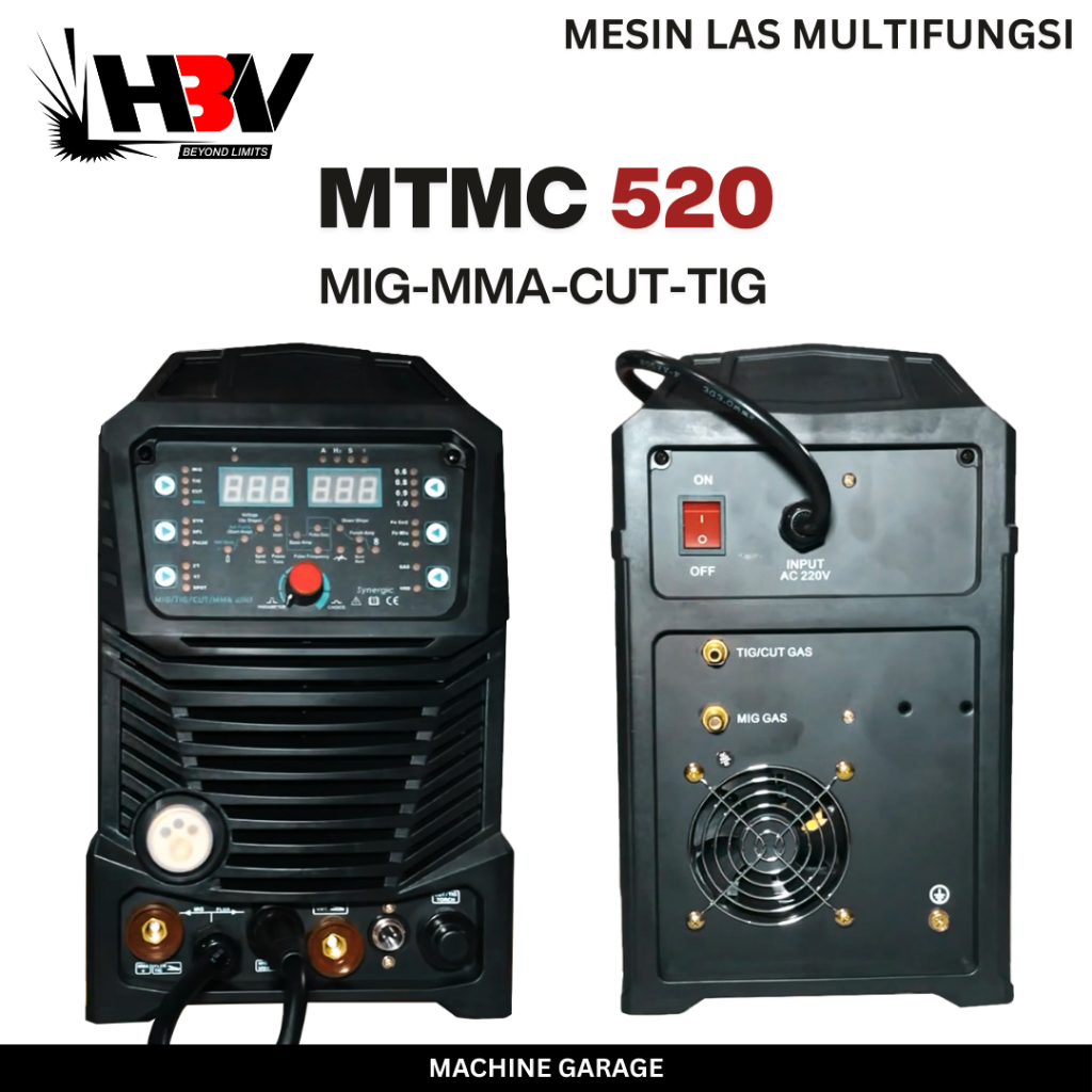 Mesin Las Multifungsi MTMC 520 MIG TIG MMA CUT Heavy Duty Welding Machine
