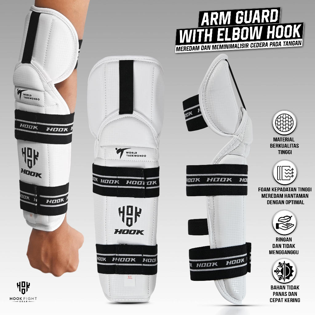 Pelindung Tangan Arm Guard Taekwondo Hook with Elbow Pelindung Tangan Taekwondo Arm Protector Taekwo