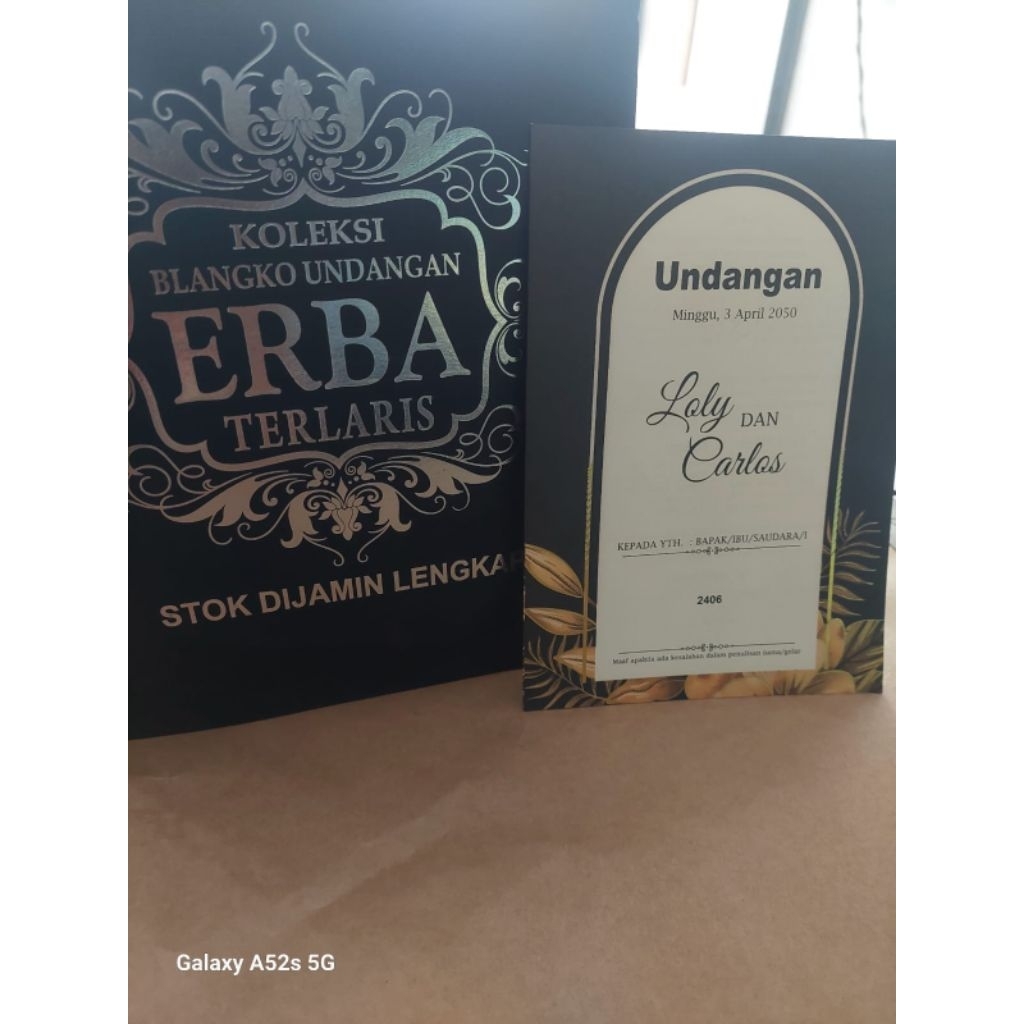 100 Set Undangan Erba Kode 2406