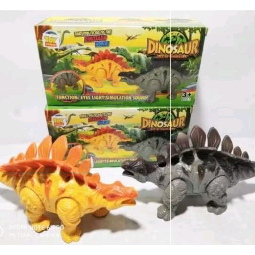 Mainan Dinosaurus Stegosaurus Jalan Dan Lampu Batrei