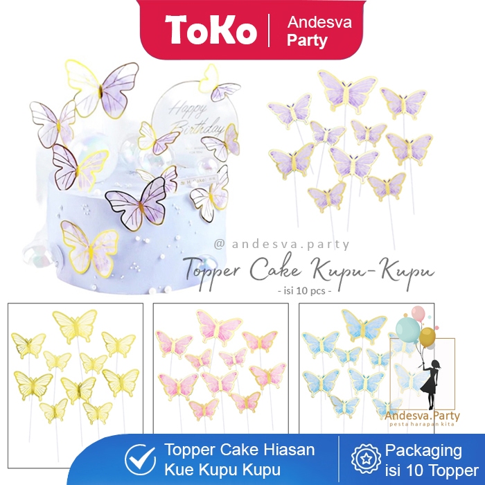 Cake Topper Kupu Kupu / Hiasan Kue topper Kupu Kupu / toper kue karakter kupu kupu Topper Butterfly