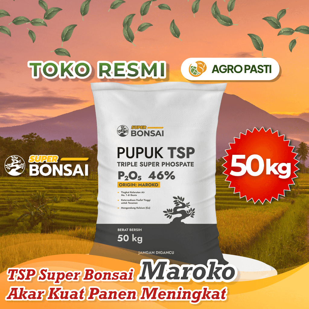 Pupuk TSP Super Bonsai - 50kg Granul Konsisten & Mudah Larut Asal Maroko Fosfat