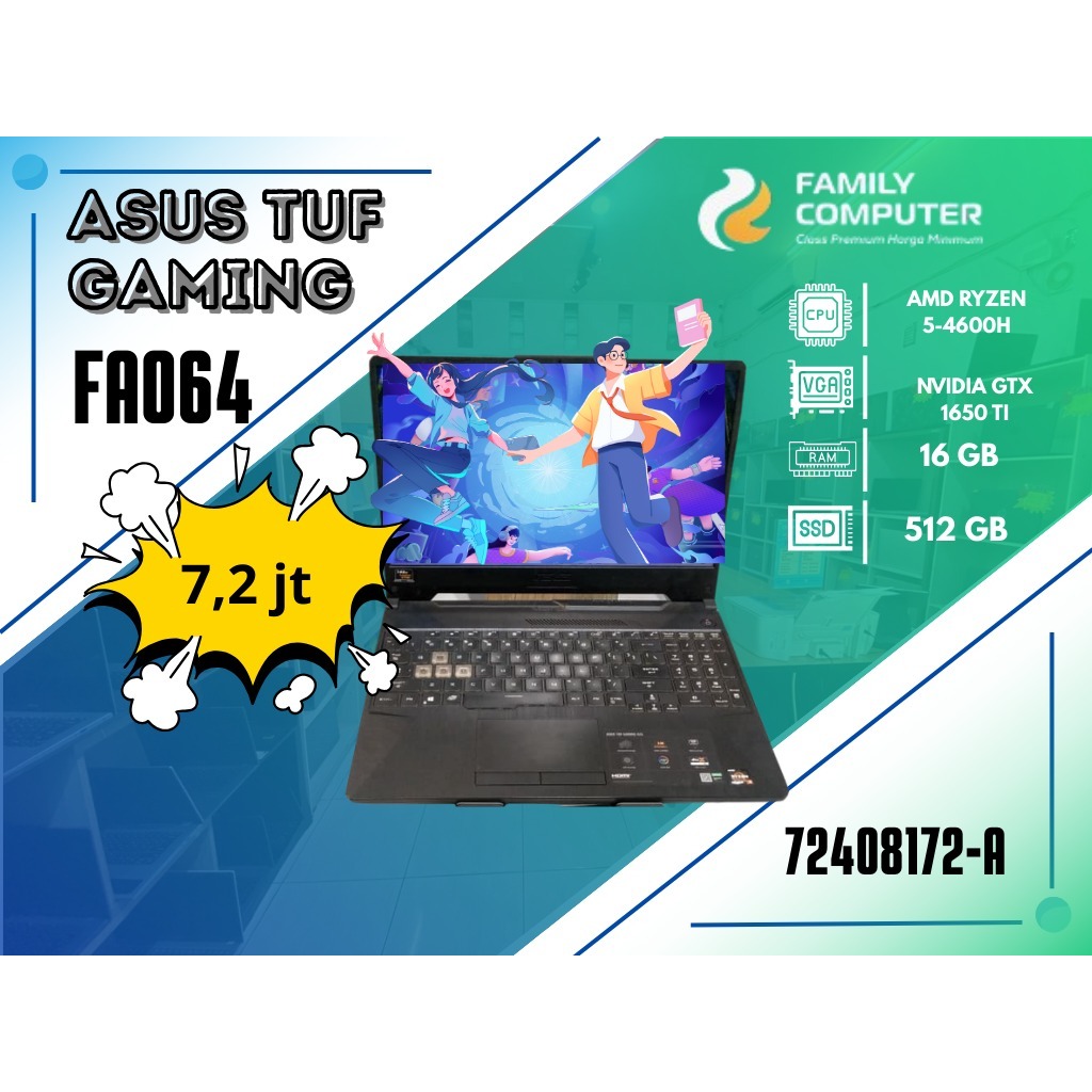 ASUS TUF GAMING FAO64 | AMD RYZEN 5-4600H | NVIDIA GTX 1650 TI | 16GB | 512GB