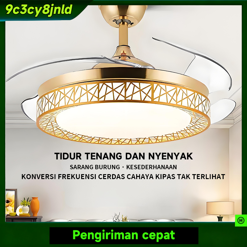 Lampu Kipas Angin Gantung Ruang Tamu Lampu Gantung Nordic Nest Minimalis LED Lampu Hias Gantung Lamp