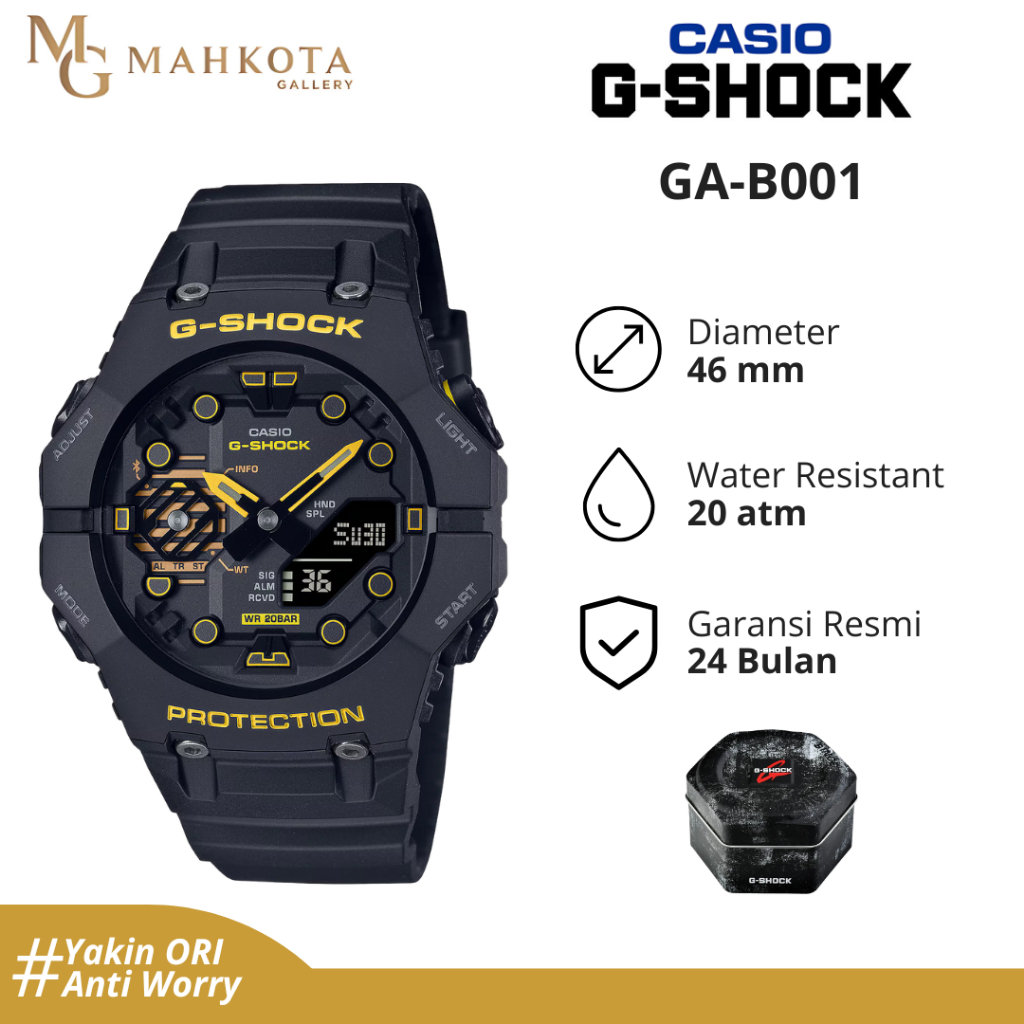 Jam Tangan Pria Casio G-SHOCK GA-B001CY-1ADR Strap Karet Original dan Bergaransi Palembang