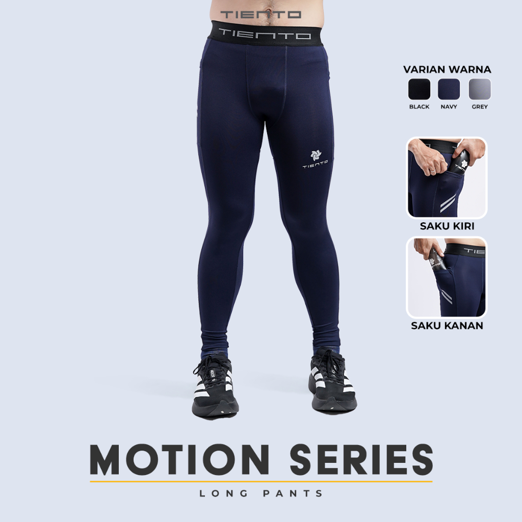 Tiento Baselayer Leging Celana Panjang Ketat Olahraga Legging Sport Long Pants Series Pria