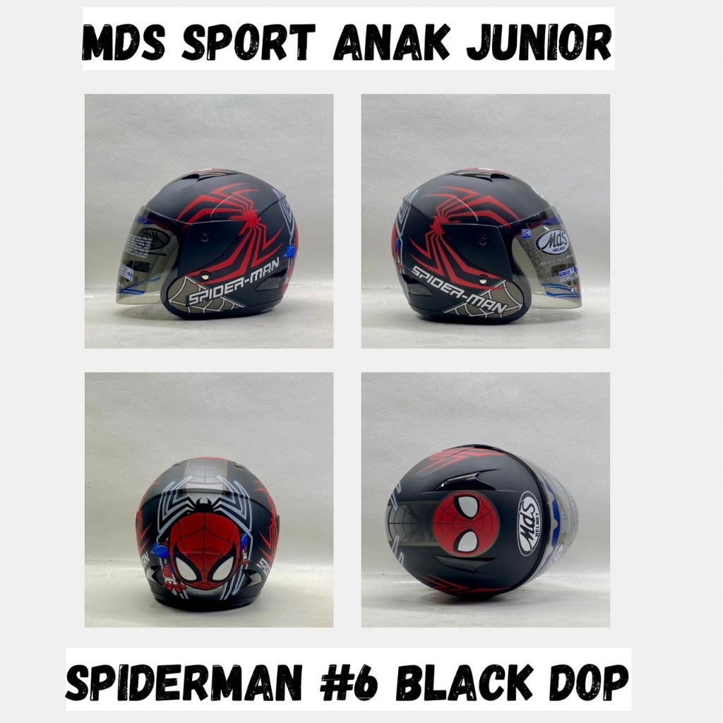 HELM MDS ANAK JUNIOR / HELM ANAK SPIDERMAN / HELM ANAK LAKI LAKI PEREMPUAN KEKINIAN