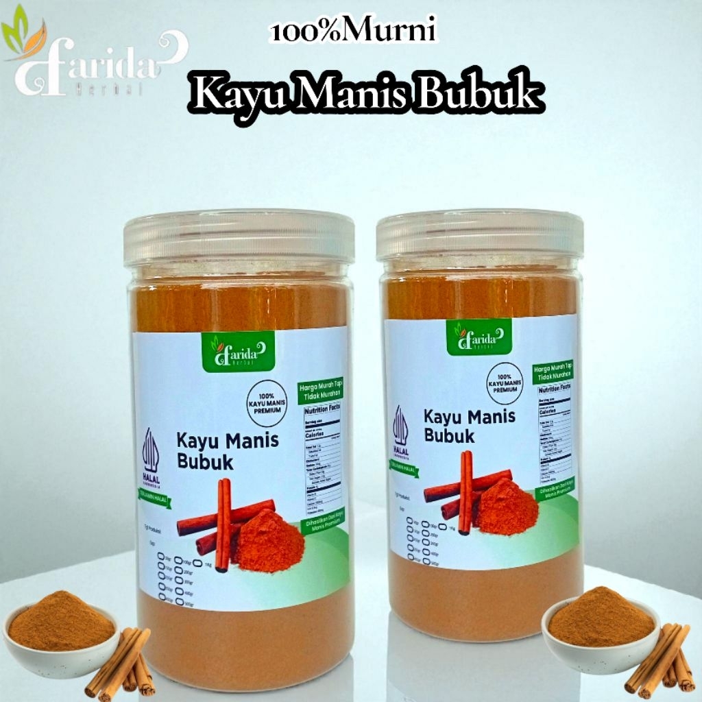 Kayu Manis Bubuk Murni 450gram Kemasan Toples/Asli Murni Kayu Manis Bubuk 450gram Kemasan Toples