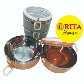 Kotak Makan Lunch Box Stainless Steel Double Layer / Lunch Box Set
