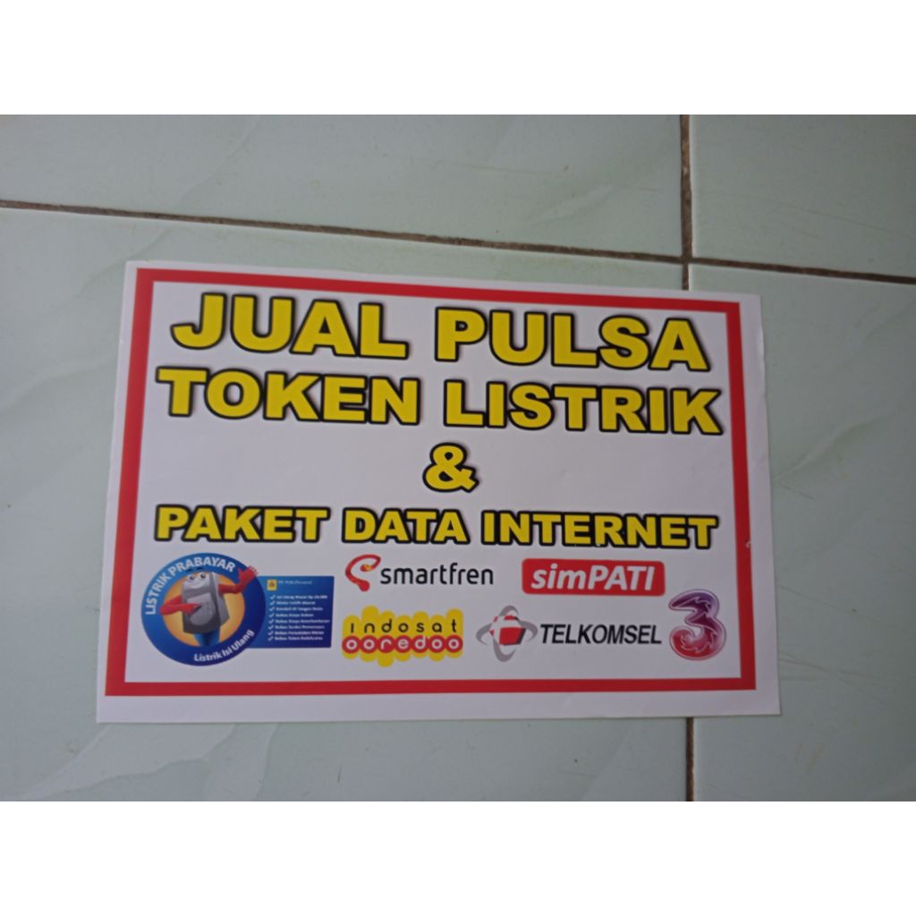 

STIKER UNTUK JUALAN PULSA SIAP TEMPEL - UKURAN 15cm x 20cm / A5