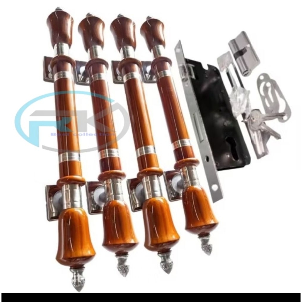 Handle pintu minimalis 2ps + set kunci (4pcs handle + kunci), Gagang pintu minimalis