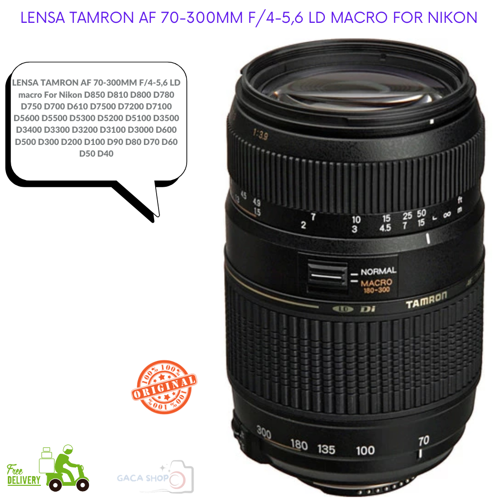 LENSA TAMRON AF 70-300MM F/4-5,6 LD macro For Nikon D850 D810 D800 D780 D750 D700 D610 D7500 D7200 D