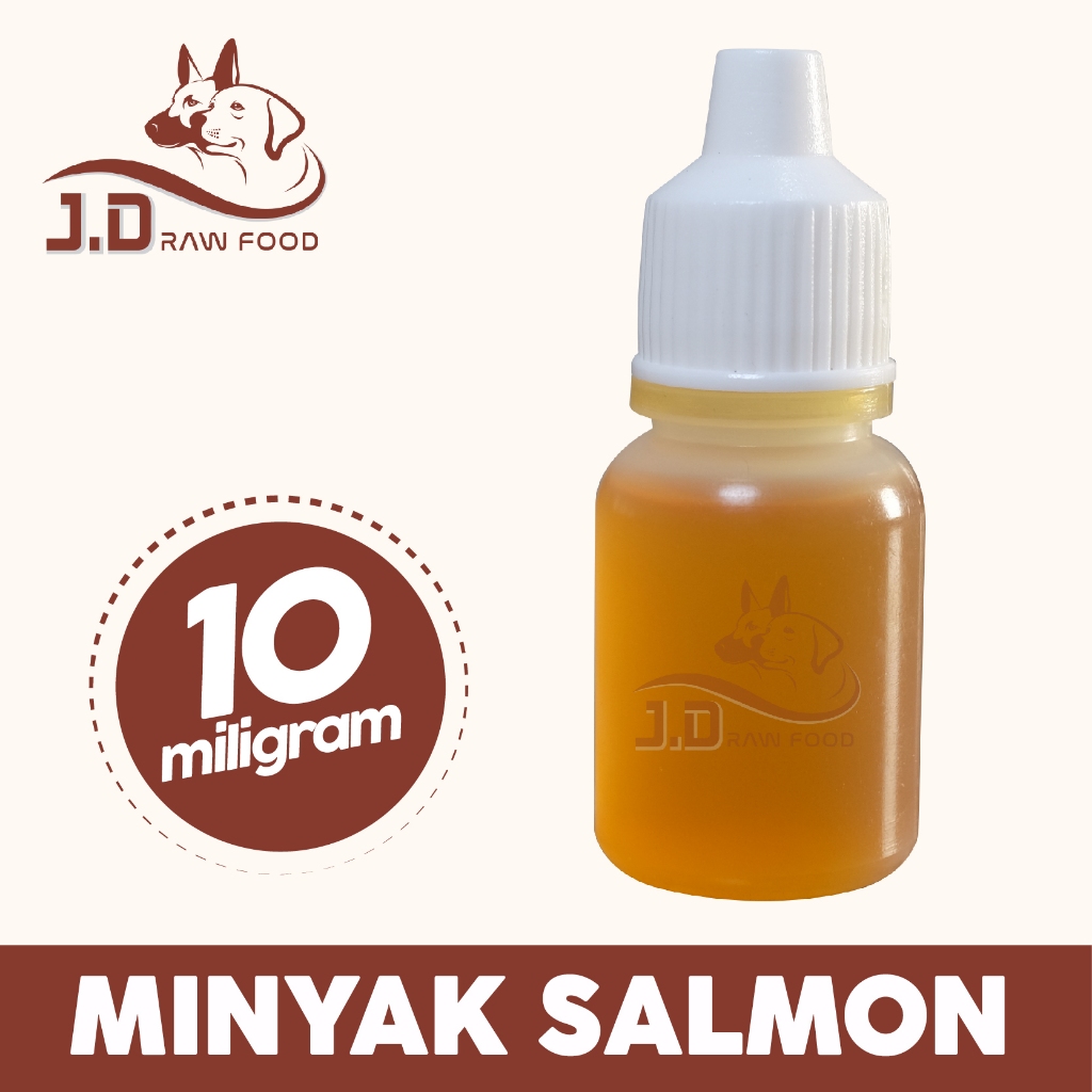 Minyak Ikan Salmon Cair Tetes 10 ml - Vitamin Omega3 kucing anjing | JD Raw Food