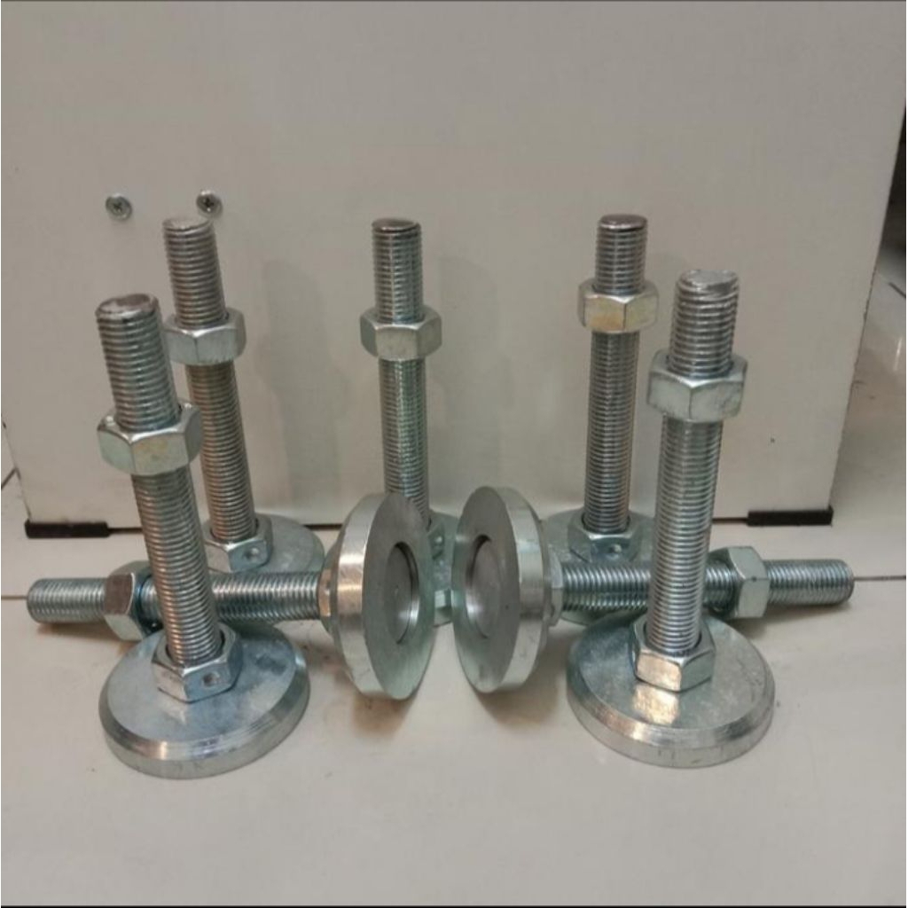 Kaki Adjuster Heavy Duty M20 x 10cm Adjuster foot table siku meja besi dinding Engsel Lemari tukang 