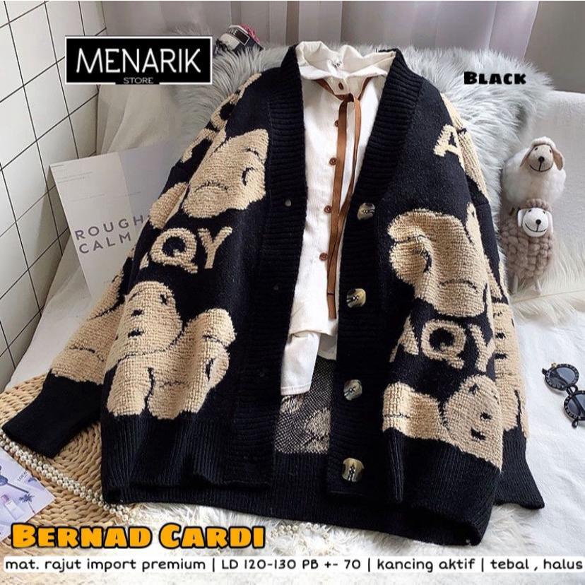 BERNAD CARDIGAN WANITA OUTER SWEATER LENGAN PANJANG RAJUT PREMIUM TEBAL HALUS LD 120 PJ 70