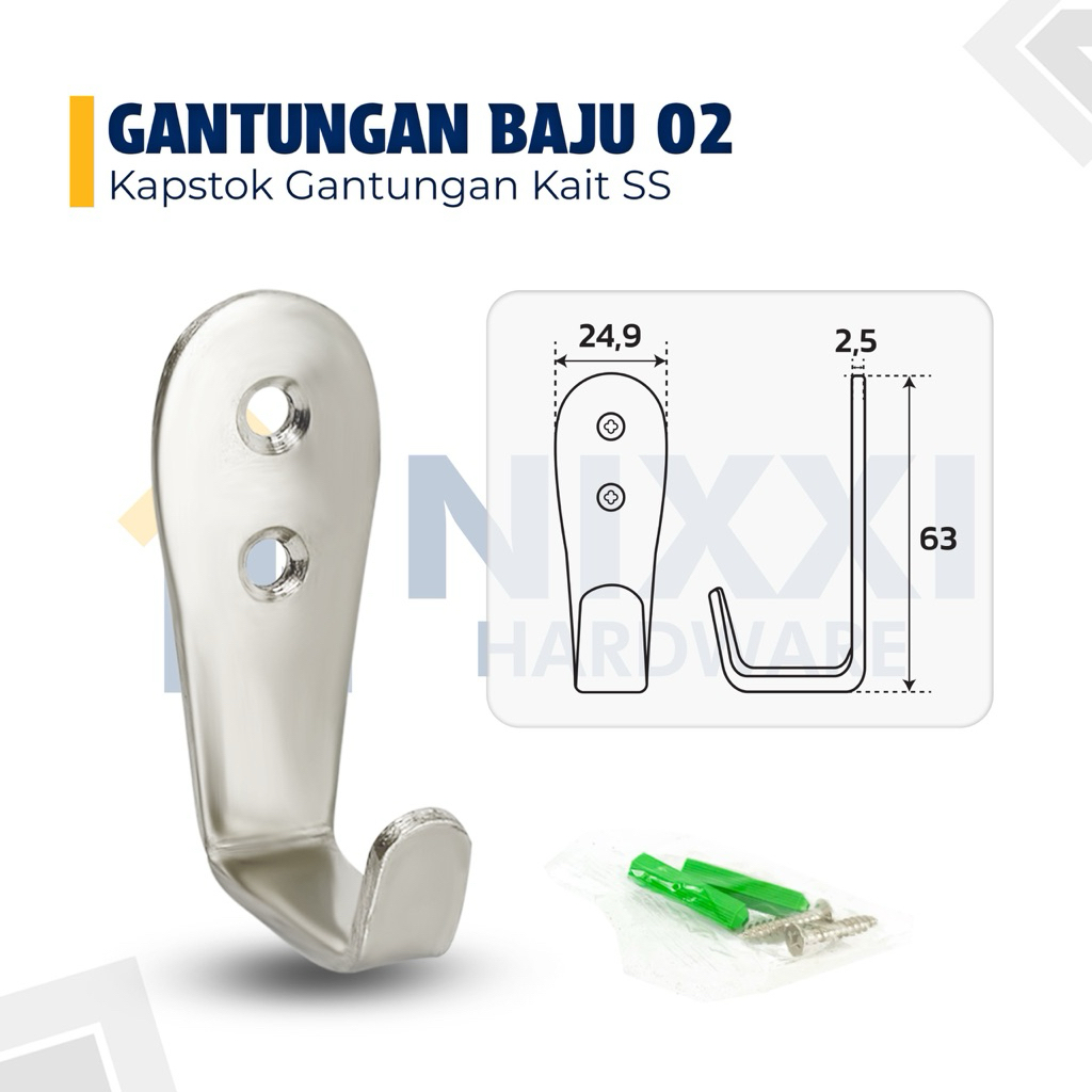 Kapstok Gantungan Baju Kait / Kapstok Gantungan Baju SS / Kapstok Gantungan Baju 02