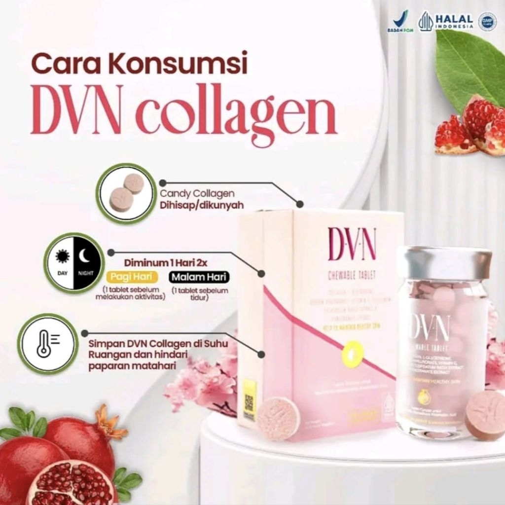 DVN COLLAGEN ORIGINAL 100% ISI 60 TABLET HALAL DAN BPOM RI