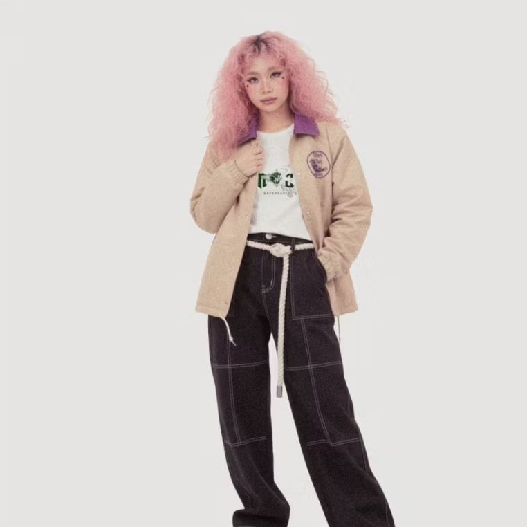 f0wls Coach Jacket Grape Bird Jaket Harajuku Jepang Waterproof Tahan Air