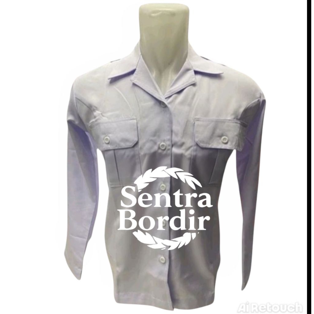 Polosan Baju wanita putih Kemeja Putih polos Bahan Texas