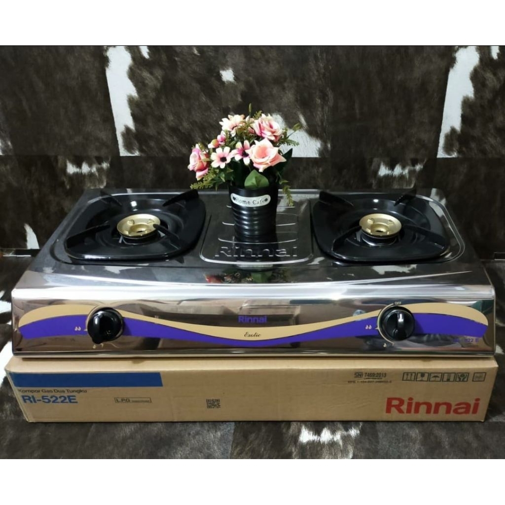 KOMPOR RINNAI 2 TUNGKU STEINLESS 522E
