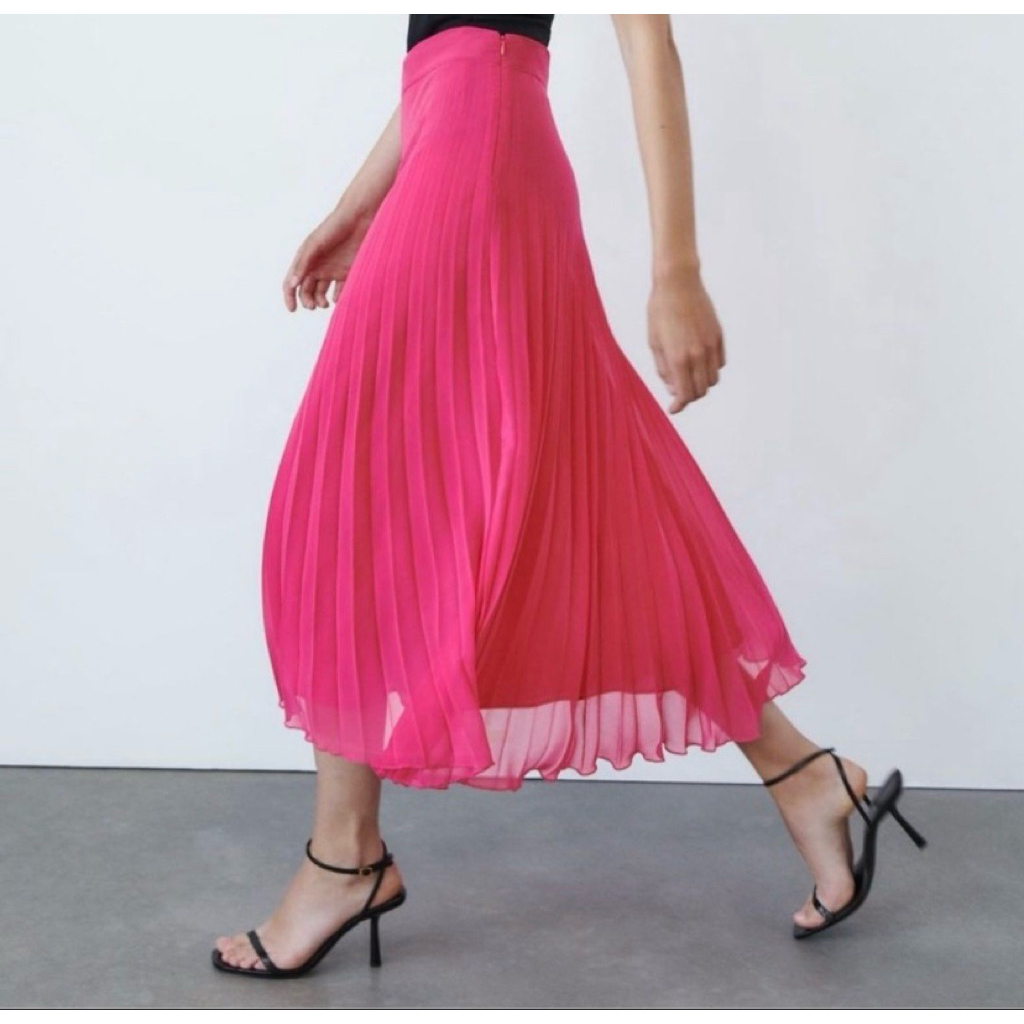 Zara Pleated Midi Skirt