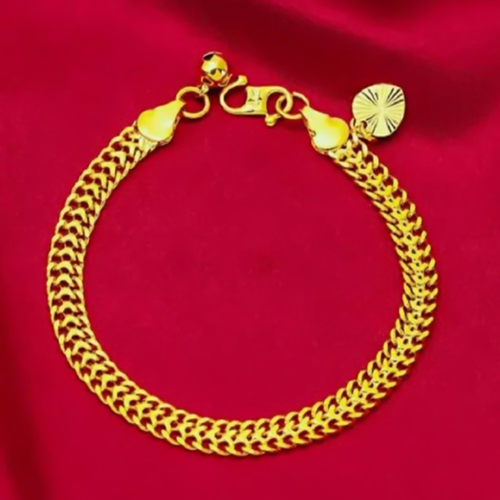 Gelang rantai tikar persia emas titanium 24 karat