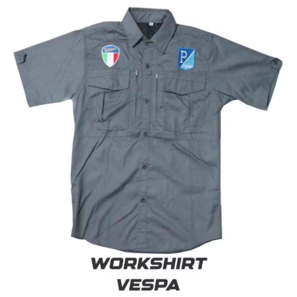 Workshirt Vespa - Workshirt Motor - Kemeja Vespa - Kemeja Motor -Workshirt Motor Vespa