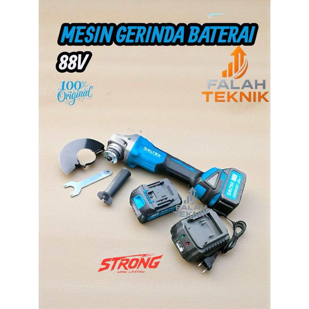 Promo Belter Mesin Gerinda Baterai 5 Inch Cordless 125 Mm Gerinda Baterai 88 V Cordless Angle