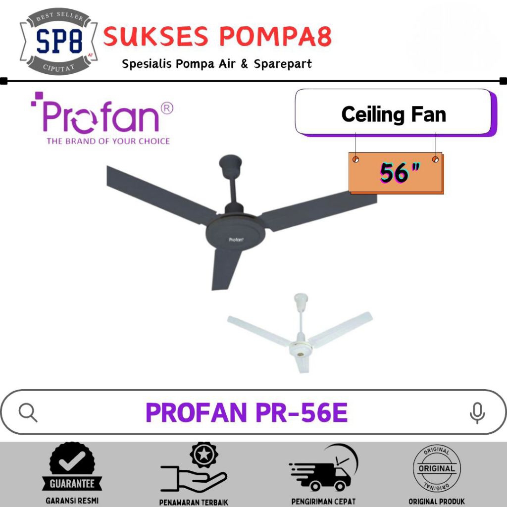 Ceiling Fan Profan PR-56E (56 Inch) - Putih