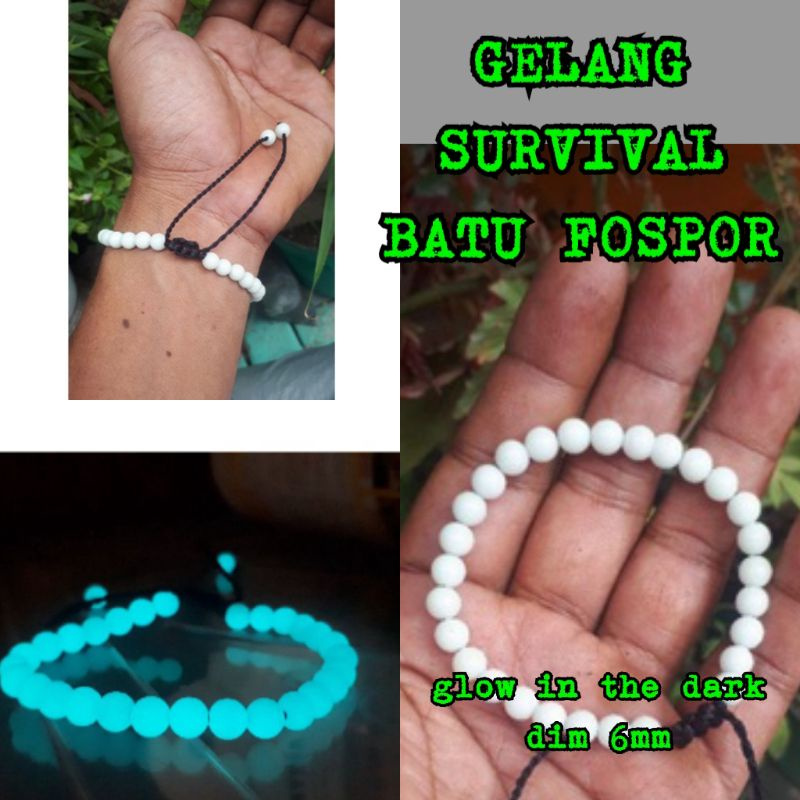 GELANG BATU FOSPOR BIRU MENYALA DALAM KEGELAPAN