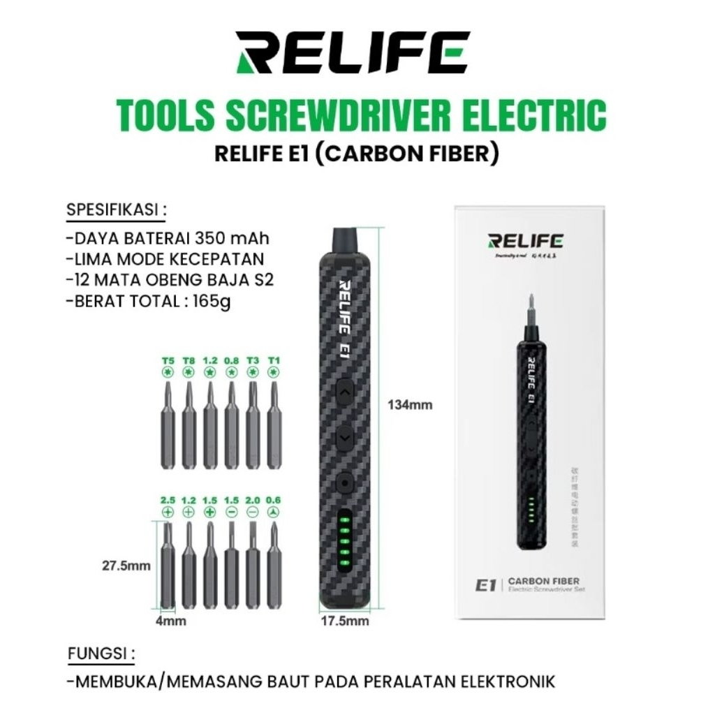 OBENG HP ELEKTRIK RELIFE E1