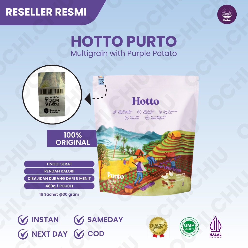 

[Reseller/Agen Resmi] HOTTO PURTO 1POUCH ISI 16 SACHET MULTIGRAIN SUPERFOOD INSTAN SAMEDAY COD