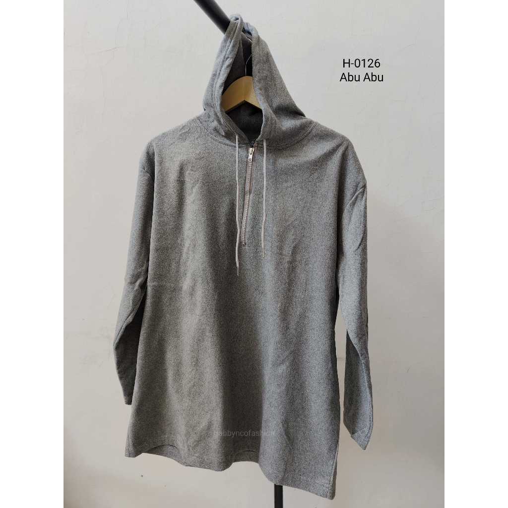 Hoodie Polos Unisex Tebal Bahan Kaos Premium | Hoodie Tanpa Kantong Pria Wanita | big size