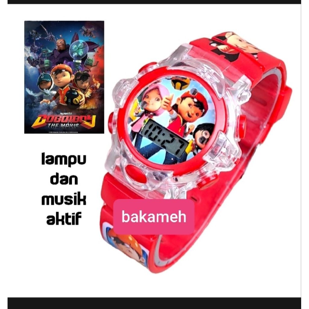 (FAFAWATCH )JAM TANGAN ANAK ANAK KARAKTER BOBOIBOY LED/MUSIK JAM TANGAN ANAK TERLARIS