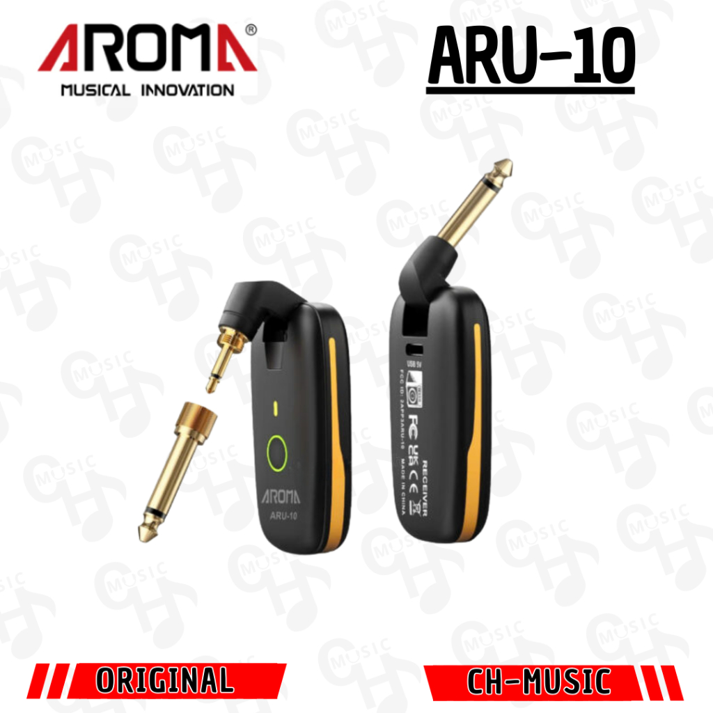 Aroma ARU-10 UHF Wireless System Rechargeable Audio Wireless Guitar Transmitter Receiver ARU10