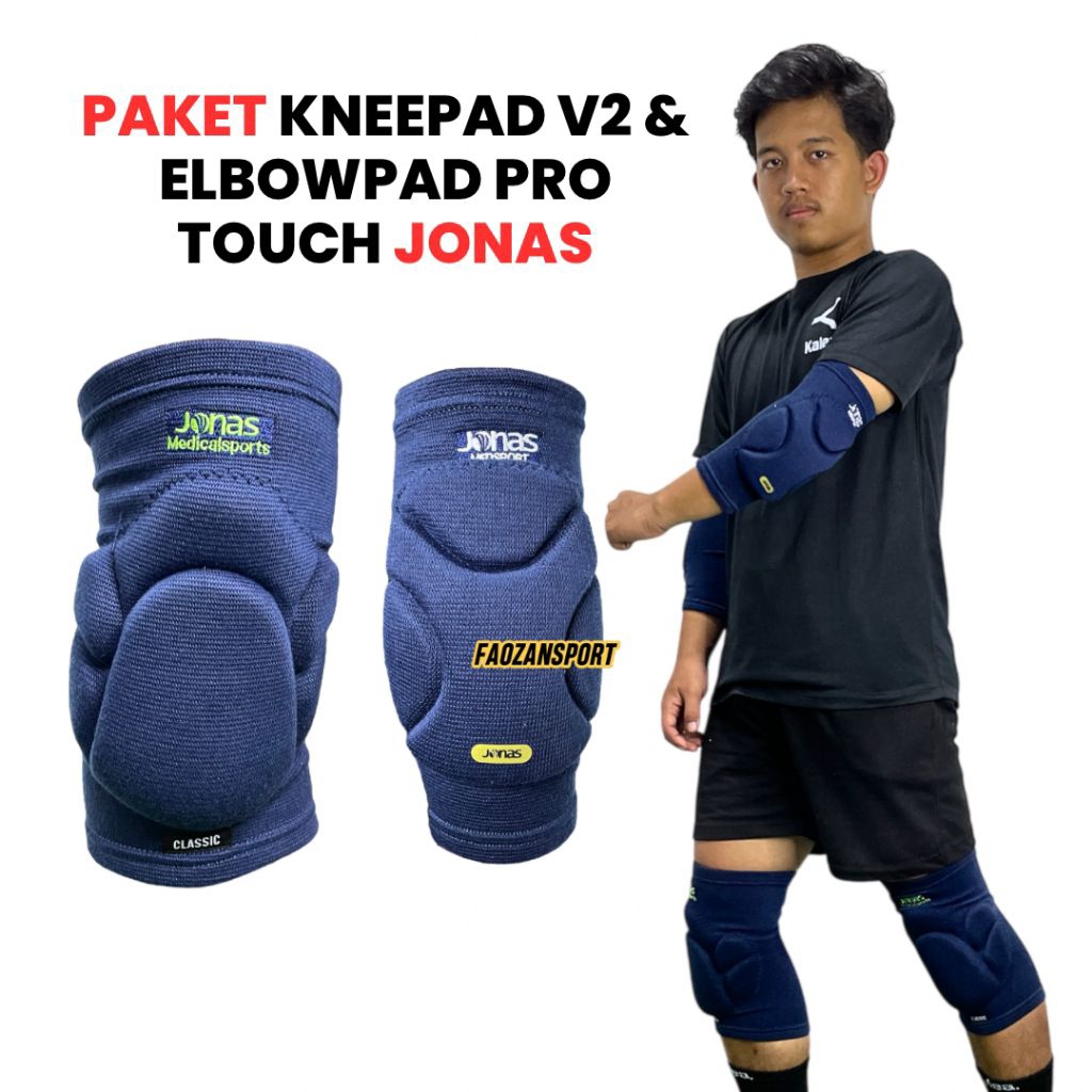 Paket Kneepad Jonas V2 Elbowpad Pro Touch deker pelindung lutut siku tangan kiper futsal original
