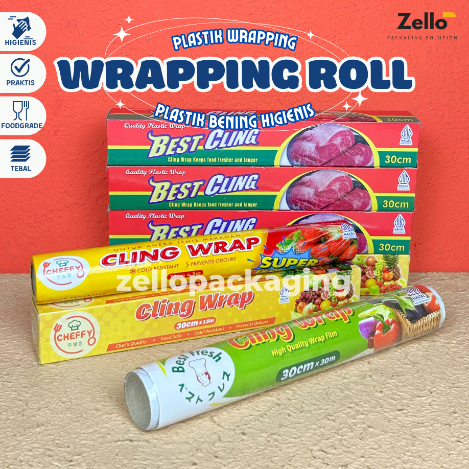 Cling  Wrap Best Fresh Plastik Roll Makanan Pembungkus Refil Kuat 30x30 30x15