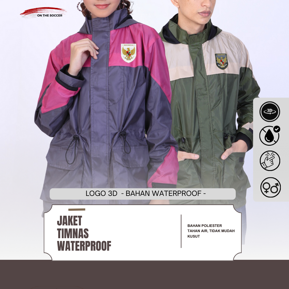 Jaket waterproof Timnas Unisex Mantel Anti air Jacket Mantel