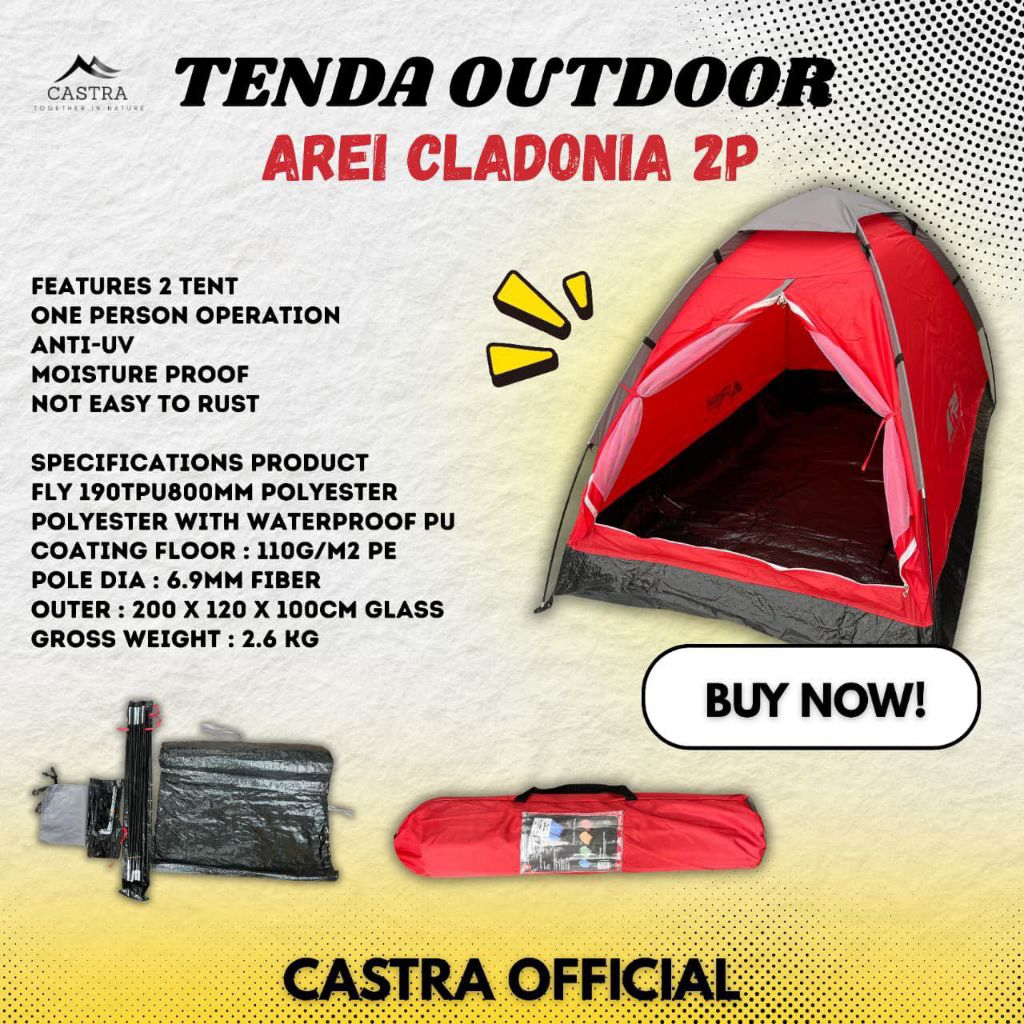 Tenda Camping Outdoor Kapasitas 2 Orang Tent Rei Cladonia
