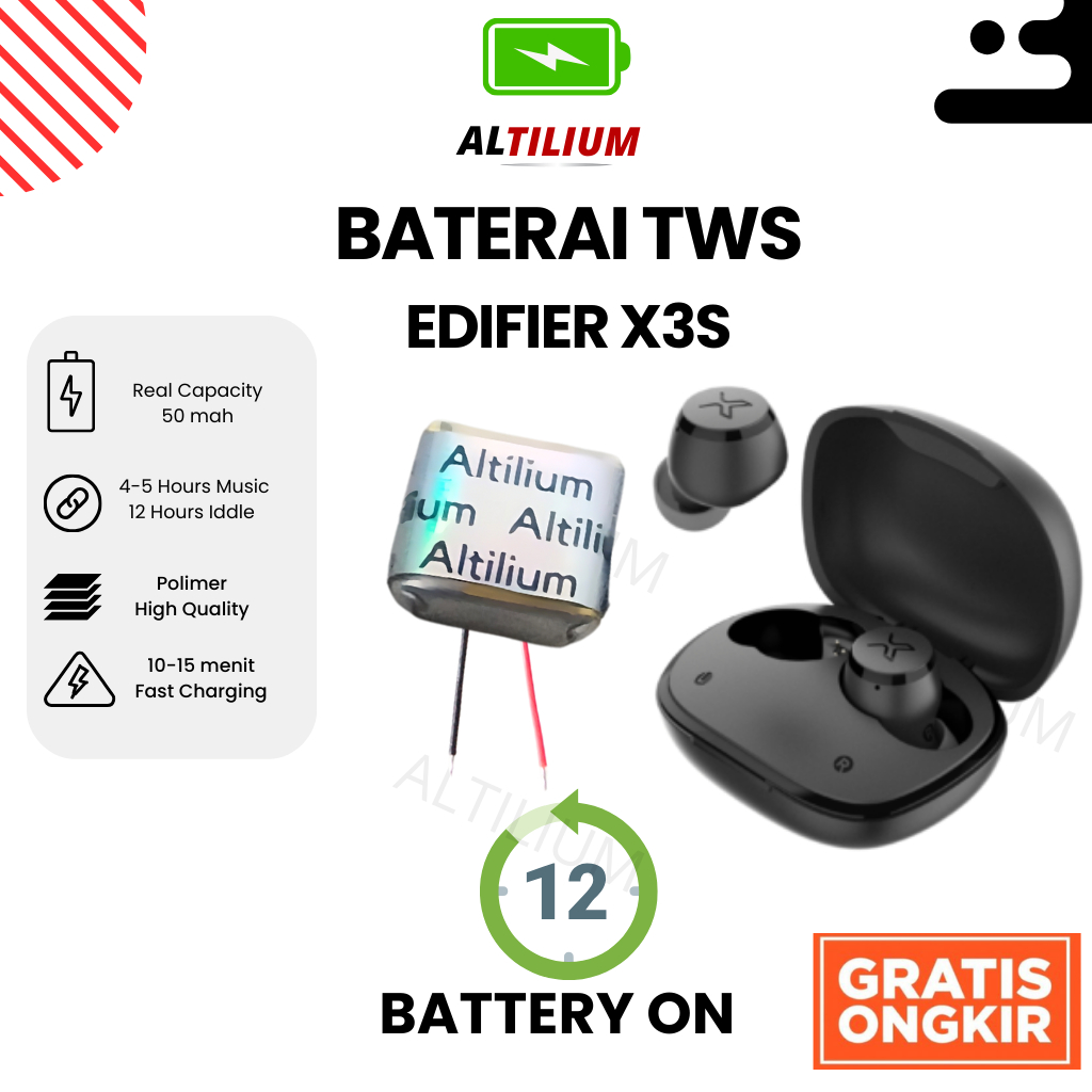 Baterai Edifier X3S Earphone TWS Altilium Power